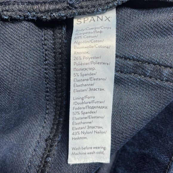 Spanx Jean-Ish Ankle Leggings in Twilight Dark Blue Wash Size M - Picture 8 of 9